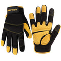 JUMPHIGH Mens Work Gloves, Synthetic Leather Mechanic Gloves Utility Gloves, Touchscreen Working Gloves for Multipurpose, Construction, Warehouse,