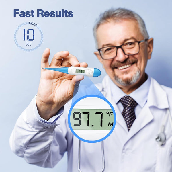 Boncare 10 Seconds Oral Thermometer for Adults and Kids - Accurate & Safe Rectal Thermometer for Baby with Fever Alarm, Digital Thermometer FSA