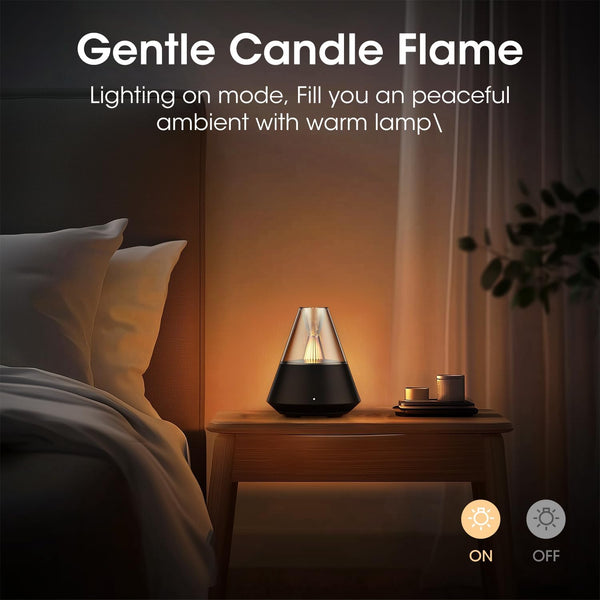 Essential Oil Diffuser, Modern Style Aroma Diffusers with Candle Light Remote Control, USB Powered 150Ml Ultrasonic Cool Mist Aromatherapy for