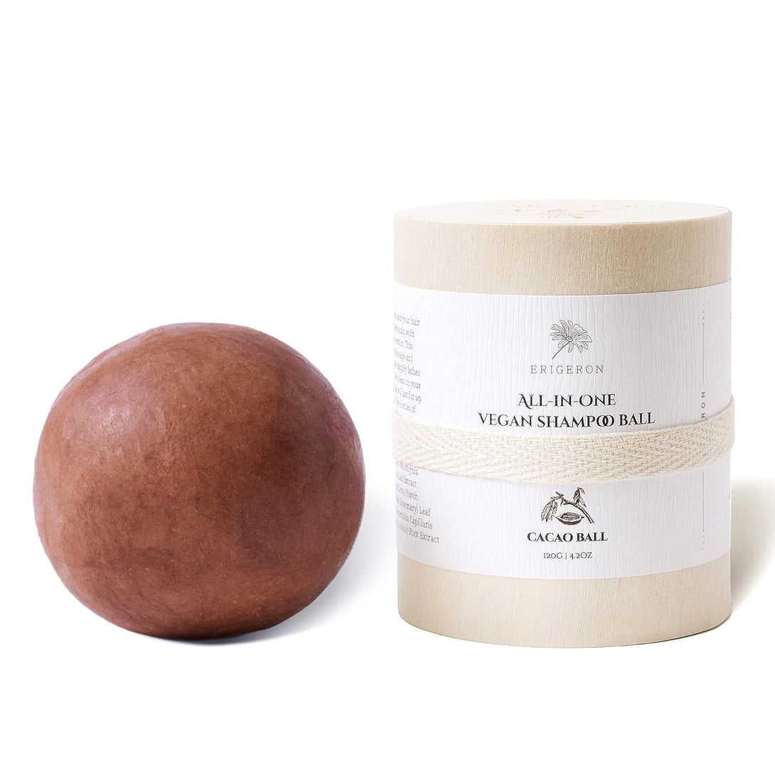 All-In-One Cacao Shampoo Bar for Every Hair Type & Skin Types, Cruelty-Free, Vegan, Natural Ingredients Handmade with No Plastic, Eco-Friendly & Zero Waste