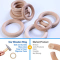 Baby Teething Toys Silicone Teethers BPA Free Silicone Rudder with Wooden Ring Soothe Babies Gums (Khaki)