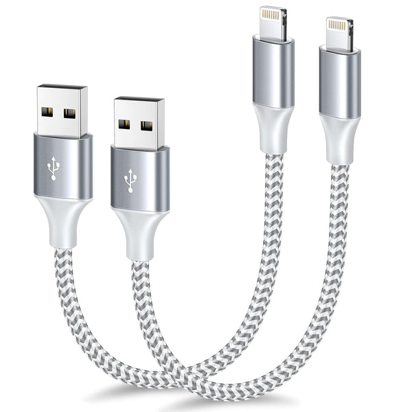 [Apple Mfi Certified] Short Iphone Charger 1Ft 2Pack,Usb a to Lightning Cord Nylon Braided 12 Inch Fast Charging Iphone Cable Compatible with