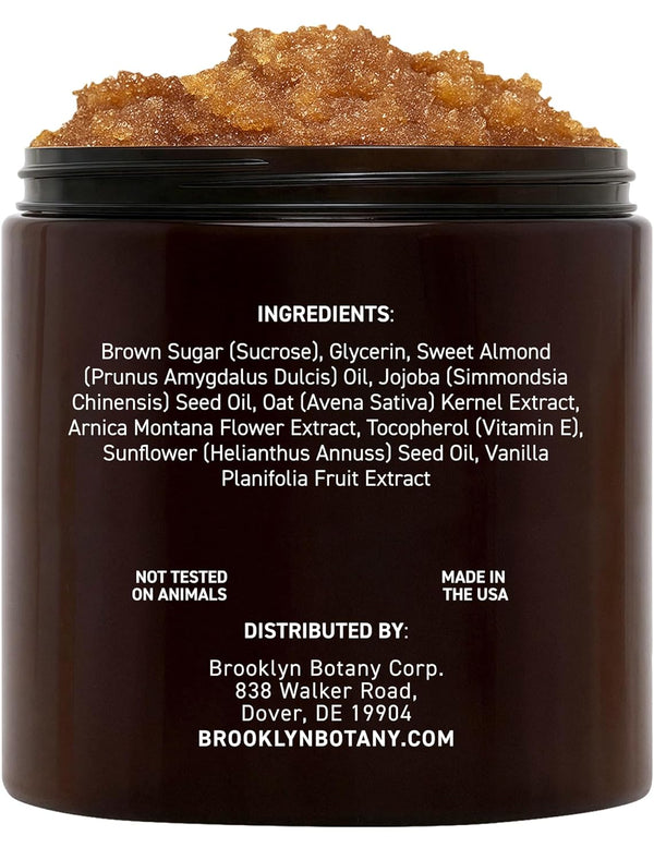 Brooklyn Botany Brown Sugar Body Scrub - Moisturizing and Exfoliating Body, Face, Hand, Foot Scrub - Fights Acne, Fine Lines & Wrinkles, Great
