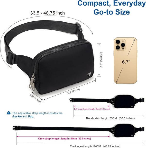 Pander Belt Bag Large 2L, Waterproof Everywhere Fanny Pack Purse for Women and Men with Adjustable Strap.