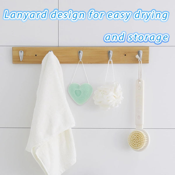 4 Pcs Bath Sponges, Natural Soft Cute Shapes Safe Foam Loofah Plant-Based Lots of Lather Stars Cheese Shape Heart Large Size Shower Body Sponges