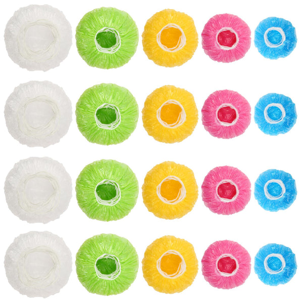 90Pcs Reusable Elastic Food Bowl Storage Covers, Sublaga Bowl Covers, Variety of 5 Translucent Stretchable Sizes and Colorful Dish Plate Covers,