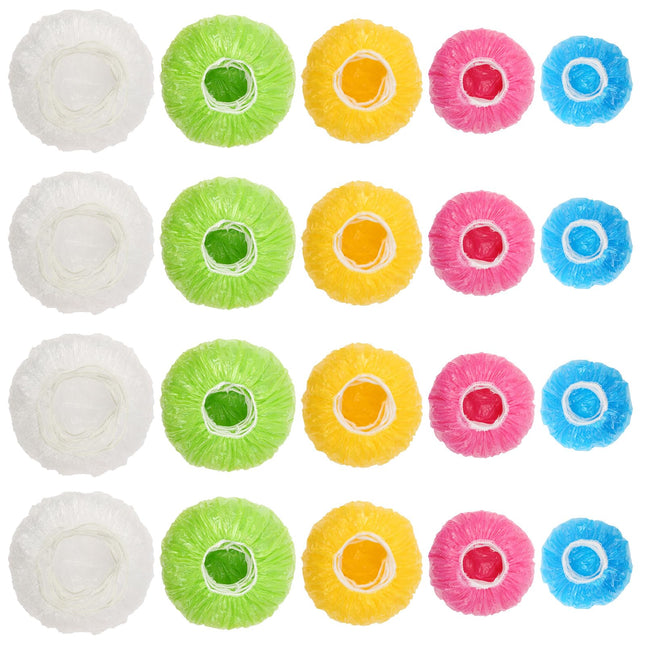 90Pcs Reusable Elastic Food Bowl Storage Covers, Sublaga Bowl Covers, Variety of 5 Translucent Stretchable Sizes and Col