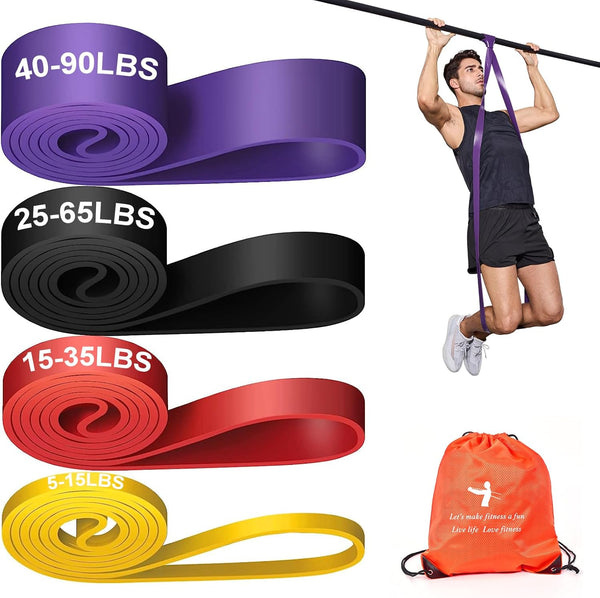 Pull up Assistance Bands Set 5 LBS - 230 LBS, Long Resistance Bands for Pull Ups Working Out, Gym Workout Bands for Men Exercise Muscle Training