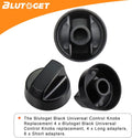 Blutoget 4 Pack Black Universal Control Knobs with 12 Adapters - Compatible for Oven Stove Range - Universal Stove Knobs - Wide Range of Availability