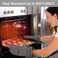 KEGOUU Oven Mitts and Pot Holders 6pcs Set, Kitchen Oven Glove High Heat Resistant 500 Degree Extra Long Oven Mitts and Potholder with Non-Slip
