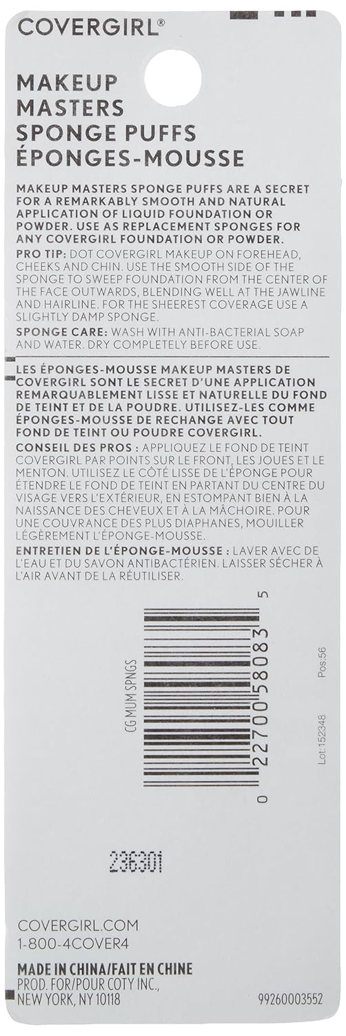 COVERGIRL Makeup Masters Sponge Puffs, 3 Count (Packaging May Vary)