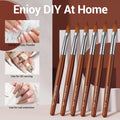 MODELONES Acrylic Nail Brush 100% Pure Kolinsky Hair Bristles Oval Crimped Shaped Sturdy Wooden Handle Acrylic Powder Nail Art Brush Professional