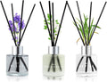 3 Pack Fragrance Reed Diffuser, 50ML Lavender Jasmine Lemongrass Aromatherapy Diffuser Set with 12 Black Fiber Sticks,Air Freshener for Bedroom