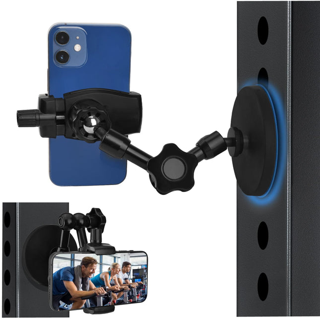Gym Phone Mount Gym Magnetic Phone Holder with Magnet Base Attach to Metal Surface, Magnetic Phone Holder for Gym Boat F