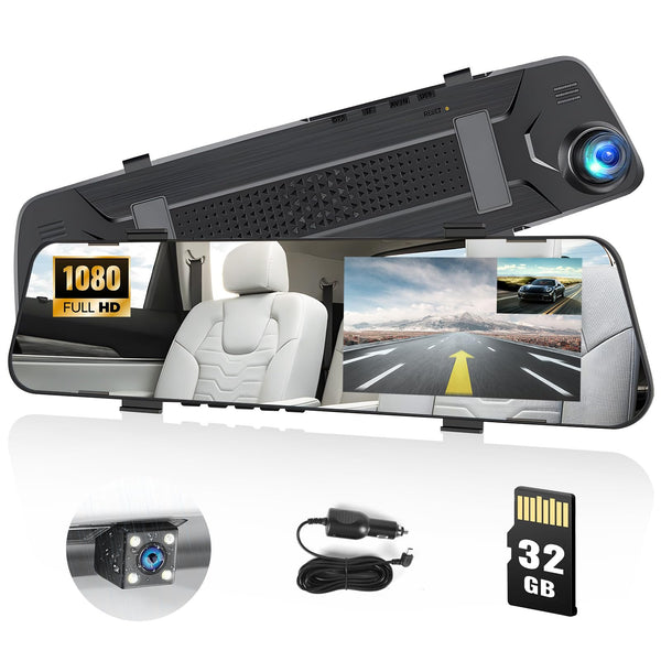 Mirror Dash Cam for Cars,4.5" Rear View Mirror 1080P Front and Rear View Dual Cameras,Super Night Vision,Parking Assistance,G-Sensor,24H Parking