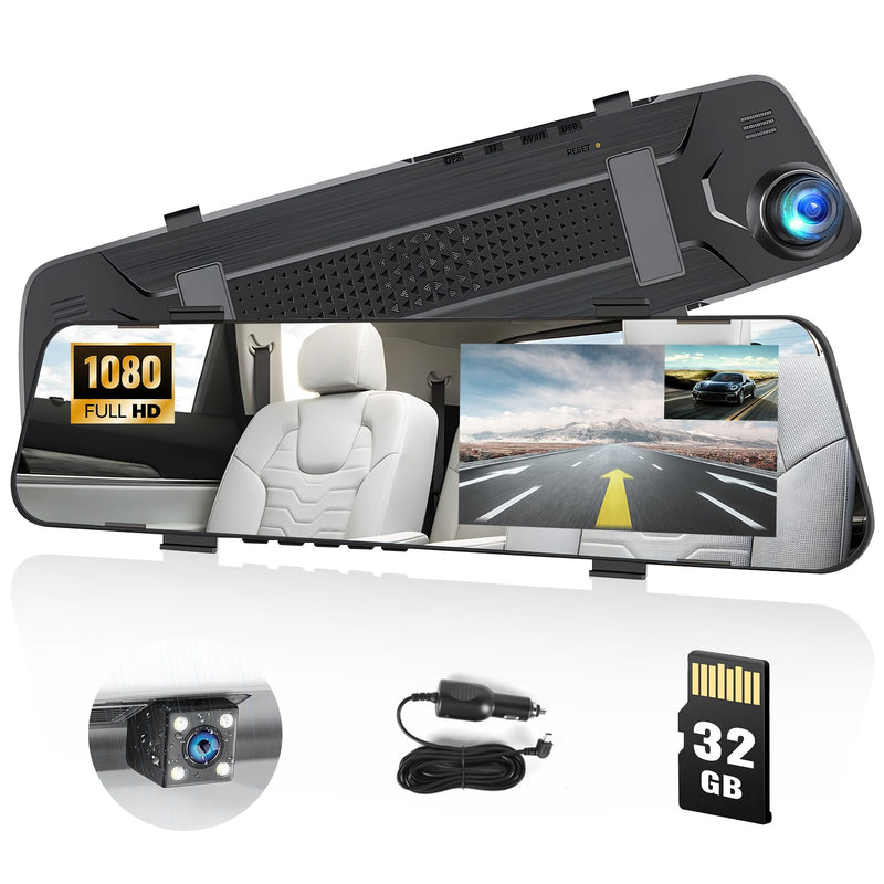 Mirror Dash Cam for Cars,4.5" Rear View Mirror 1080P Front and Rear View Dual Cameras,Super Night Vision,Parking Assistance,G-Sensor,24H Parking