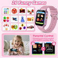Smart Watch for Kids Girl Gift Ages 3-12, 2 Screen Protector, 26 Puzzle Games, HD Camera Video Music Player Touchscreen Pedometer, Educationtal