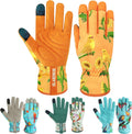 Leather-Gardening-Gloves for Women -Thorn-Proof Work-Gloves for Weeding, Digging, Planting,Pruning Yard Garden Gloves