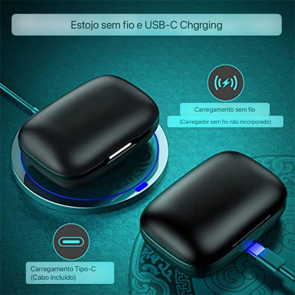 T59 Bluetooth Headphones Wireless Earbuds 72Hrs Playtime Wireless Charging Case Digital Display Sports Ear Buds with Earhook Premium Deep Bass