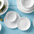 Corelle Vitrelle 6-Piece Bowl Set, Triple Layer Glass and Chip Resistant, 20-Oz Lightweight round Bowls, Winter Frost White