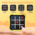 Tic Tac Toe Bolt Game 4-In-1 Handheld Portable Electronic Toy, Educational Board Games Puzzle for Kids and Adults, Perfect for Travel, Road Trips,