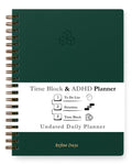 Undated Daily Planner - Time Blocking Planner & ADHD Planner. to Do List, Hourly Schedule, Daily and Monthly Agenda. Time Management &