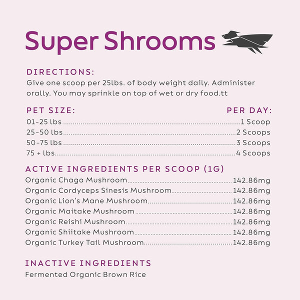Super Snouts Super Shrooms Mushroom Immune Support Supplement for Dogs and Cats, 2.64 Oz - Made in USA Organic Non-Gmo, Immune Health for Strong