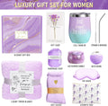 Happy Birthday Gifts for Women Self Care Gift, Relaxing Care Package Get Well Soon Spa Gift Basket with Luxury Blanket, Mothers Day, Brithday
