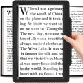 5X Full-Page Magnifying Glass for Reading, Black, Lightweight, 5.7" X 8" Viewing Area, 5X Magnification, Optical-Grade Lenses