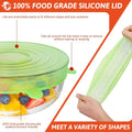 BFONS 18 Pack Silicone Stretch Lids, 6 Different Sizes, 100% Safe Food Grade Silicone to Meet Most Container, Microwave Cover for Food Storage,