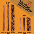 Cowdog Chews Beef Bully Stick: Odor-Free, Fully Digestible Beef Collagen Chews (5-7", 10 Count) - Natural, Grain-Free, Long-Lasting Collagen Bully