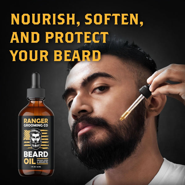 Leven Rose Beard Oil for Men and Beard Softener 100% Pure Natural for Bearded Men, Mustaches, and Moisturized Skin 1 Oz by Ranger Grooming Co
