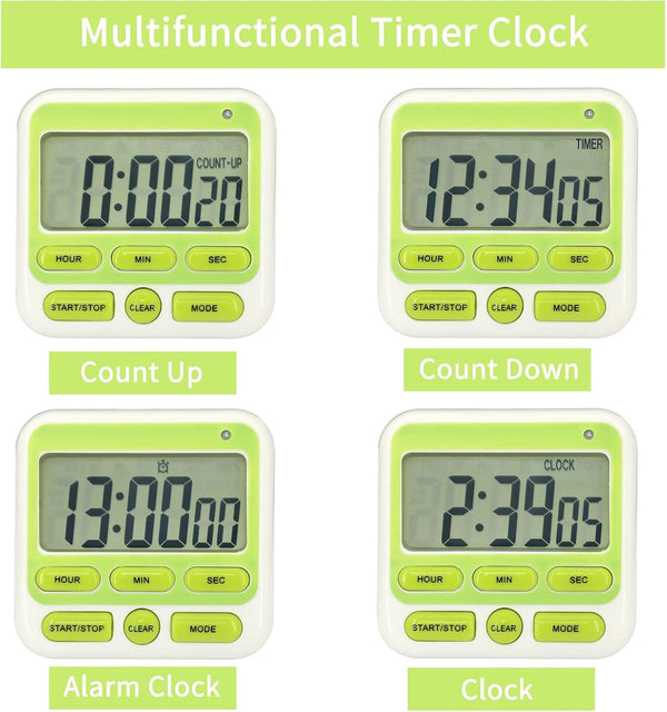 Digital Kitchen Countdown Timer - 24 Hours Large Display Count up down Timer Clock with Alarm Magnetic for Cooking Classroom Activity Yoga and Study.
