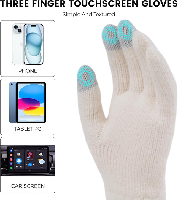 Winter Gloves for Women Thermal Knit Elastic Soft Warm Touch Screen Friendly Glove for Cold Weather