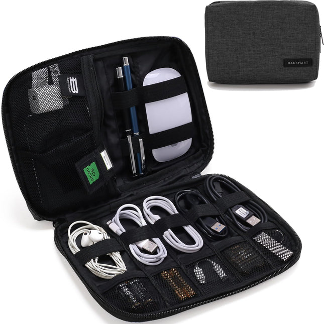 BAGSMART Electronics Organizer Travel Case, Small Cord Bag, Tech Organizer as Travel Accessories for Men Women, Cable Es