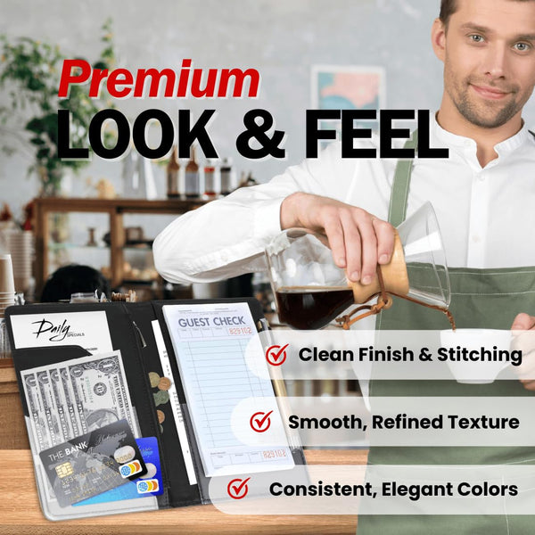LINTRU Server Book, Durable Construction Server Books for Waitress, Efficient Organization Waitress Book, Compact and Convenient Waitress Books