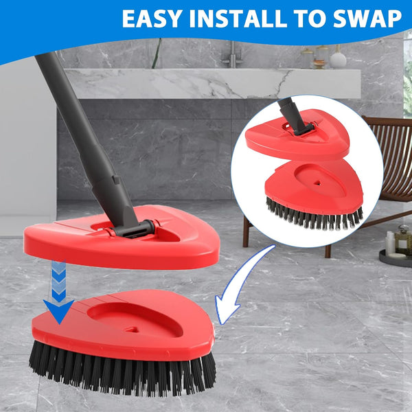 Upgraded Spin Mop Replacement Scrub Brush Heads Compatible with Ocedar EasyWring 1 Tank,Full Bristle Scrubber Replace Great for Kitchen, Bathroom,