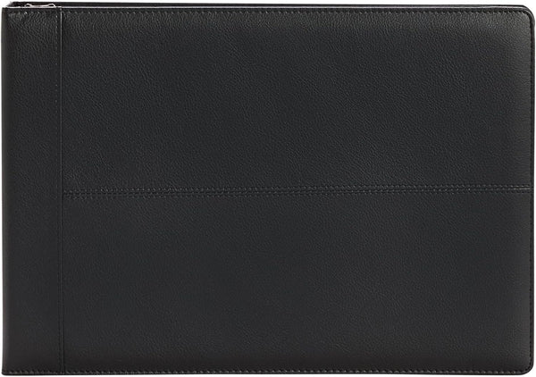 7-Ring Business Check Binder for Checkbooks Organization, Financial Records, Personal and Corporate Use, Black Faux Leather Folder for 600 Checks