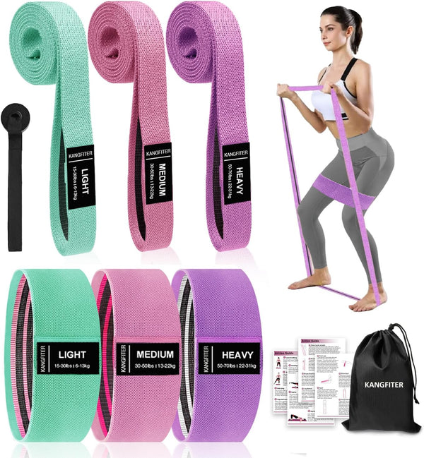 Large Fabric Resistance Bands for Working Out, Loop Exercise Bands for Booty Leg, Butt, Glutes, Stretch Workout Bands for Women & Men, Hip Elastic
