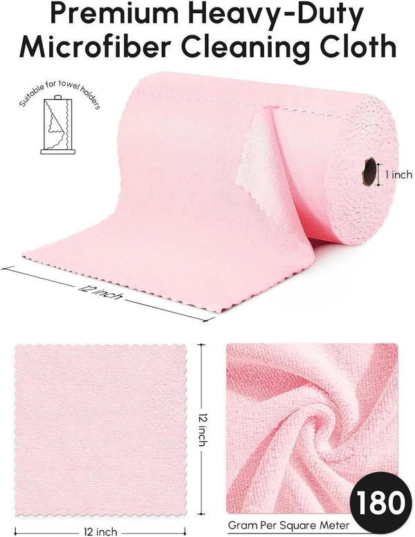 Microfiber Cleaning Cloths Roll 75 Pack 11.8" X 11.8" Reusable Paper Towels Washable Lint Free Quick Dry Ultra Absorbent Scratch Free Tear Away