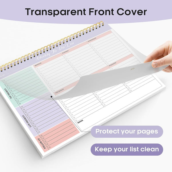 Weekly to Do List Notepad with 52 Undated Sheetsï¼8.5"Ã11"ï¼- Weekly Desk Planner for Women & Man, Work and Home - Violet Dream