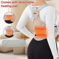 Back Brace Posture Corrector for Women and Men with Detachable Heating Pad - Adjustable Posture Corrector Belt, Relieve Pain in Upper and Lower