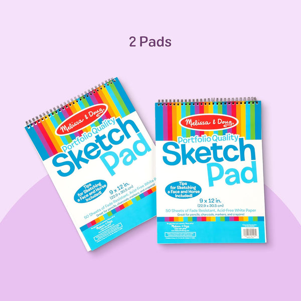 Melissa & Doug Sketch Pad (9 X 12 Inches) - 50 Sheets, 2-Pack - FSC Certified