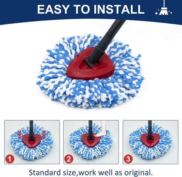 6 Pack Spin Mop Replace Head for O-Cedar Rinseclean 2 Tank Mop System,Mop Head Refill Replacement for O-Cedar Rinseclean 2 Tank System - Easy to