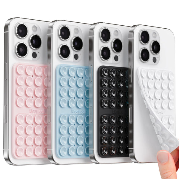 Klearlook 4Pack Silicone Suction Cup Phone Case Mount Double Sided, Sticky Phone Grip for Cell Phone, Hands-Free Phone Accessories for Selfies and