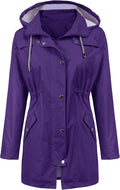 LOMON Raincoat Women Waterproof Long Hooded Trench Coats Lined Windbreaker Travel Jacket S-XXL