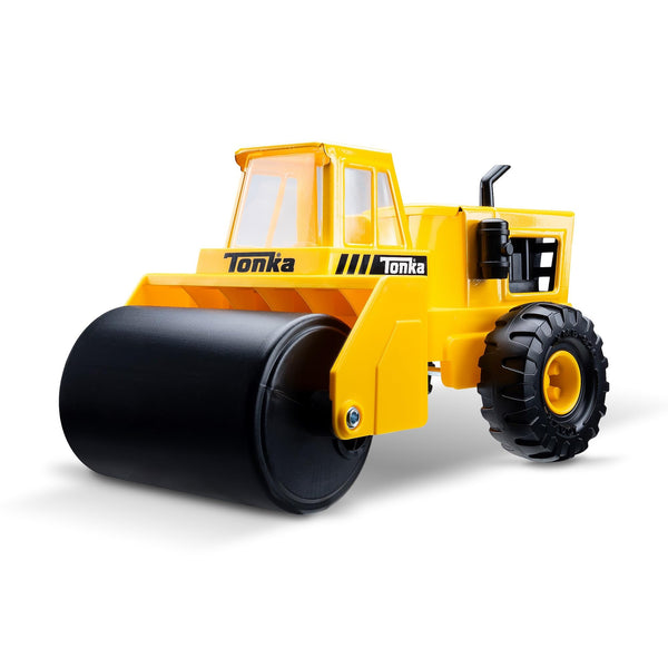 Tonka Steel Classics - Steam Roller - Made with Steel, Yellow Toy Truck, Boys and Girls, Toddlers Ages 3+, Big Construction Truck, Birthday Gift,