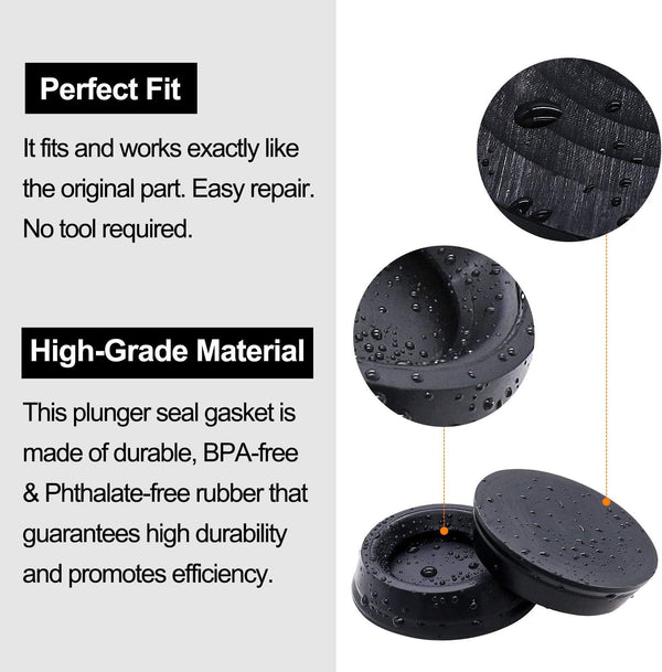 AMI PARTS Plunger Rubber Gasket Replacement Part for Aeropress Coffee and Espresso Maker (2Pc)