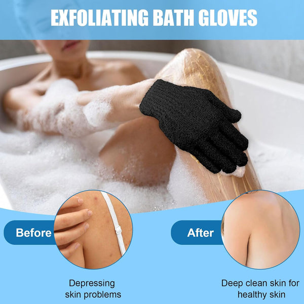 60Pcs Exfoliating Gloves Bulk, Exfoliating Body Scrubber Glove Exfoliator for Body Scrub Mitt, Bath Gloves for Shower Exfoliating Shower Gloves