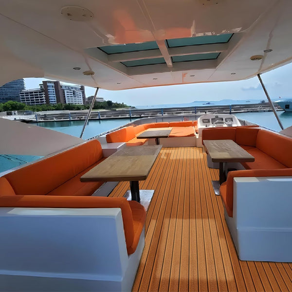 KXKZREN Boat Flooring EVA Foam Decking Sheet Faux Teak Marine Mat Marine Carpet Cooler Tops Non-Slip Self-Adhesive Flooring for Motorboat RV Yacht